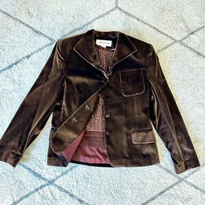 Jones New York Rich Velvet Chocolate Brown Blazer